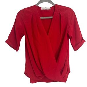 Amanda Uprichard Silk drape blouse - Red classic luxury‎ Size S - P
